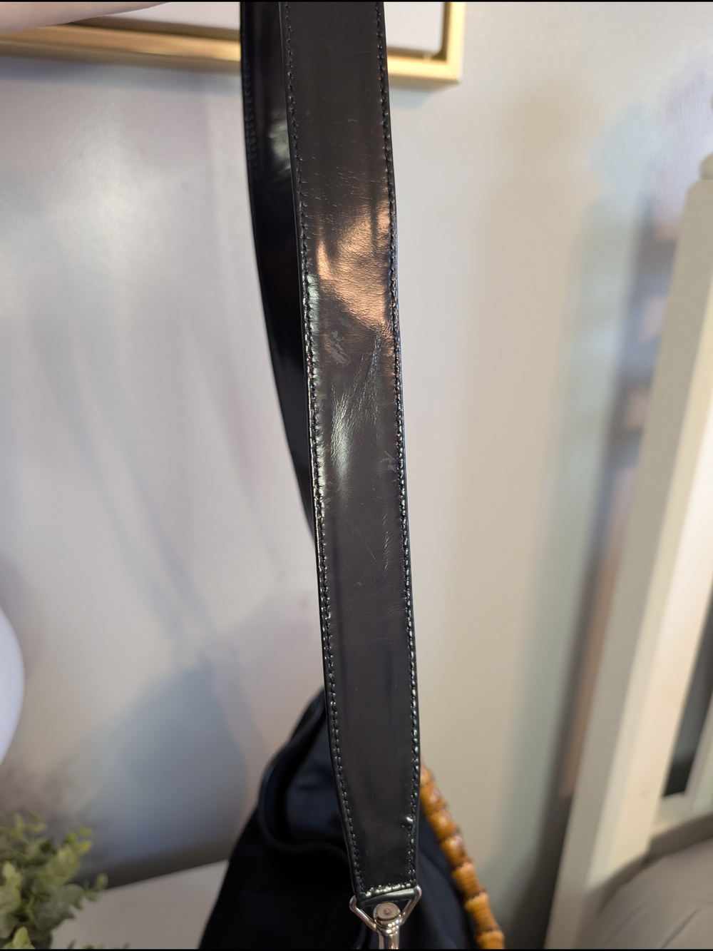 Gucci Vintage Bamboo Navy Hobo Shoulder Bag - EUC! - Picture 11 of 16